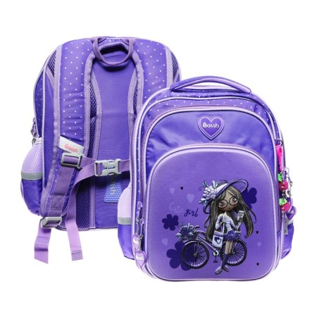 School backpack 37 x 28 x 13 cm, ergonomic back, Across 230, purple CS23-230-4