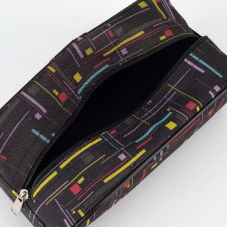 Cosmetic bag with lightning, black color-2
