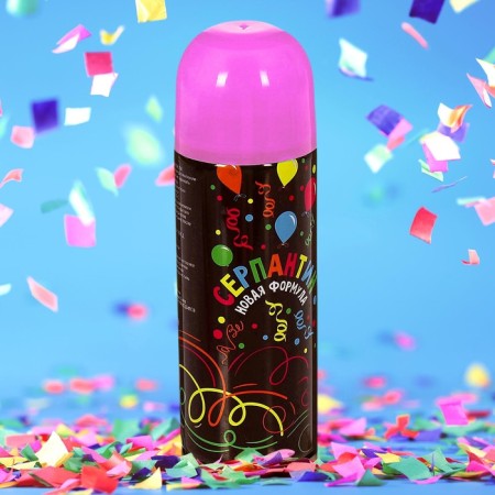 New Year's spray "Serpentine", 250 ml., Pink color, for the New Year-4