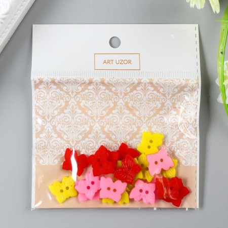 Buttons plastic for the creativity of "butterfly" set 20 pcs mix 1.5x1 cm-2