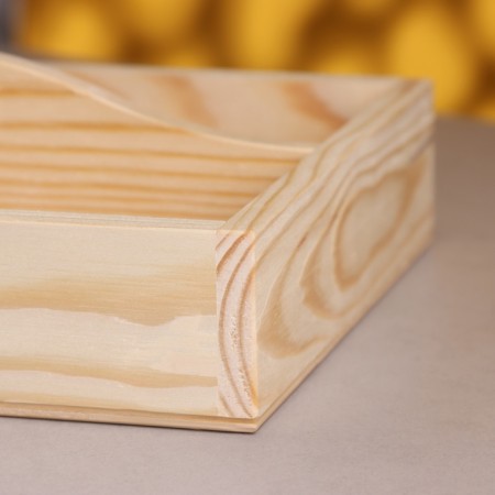Kashpo is wooden, with a curly handle 275*200*50. Height on the handle is 70mm.-3