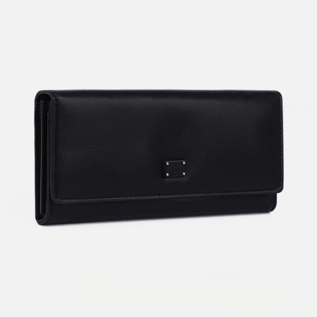 Women's wallet on magnets, black color