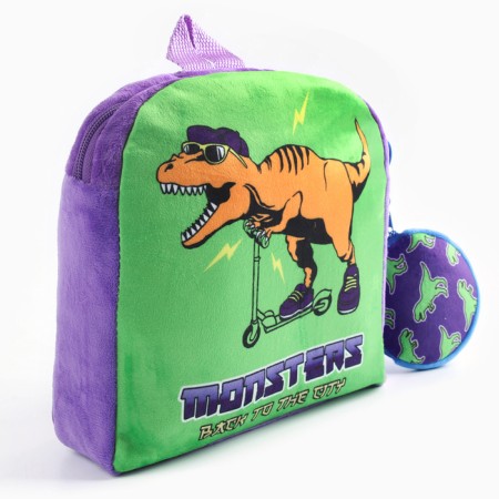 Baby plow -checker with a purse "Dinosaur", 24*24 cm, purple color-2
