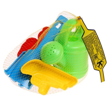 Sand set: shovel 20cm, rake, watering can, 2 mix-7