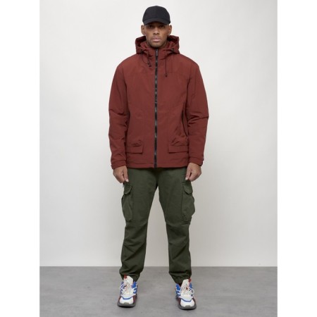 Male spring jacket, size 50, burgundy color-4