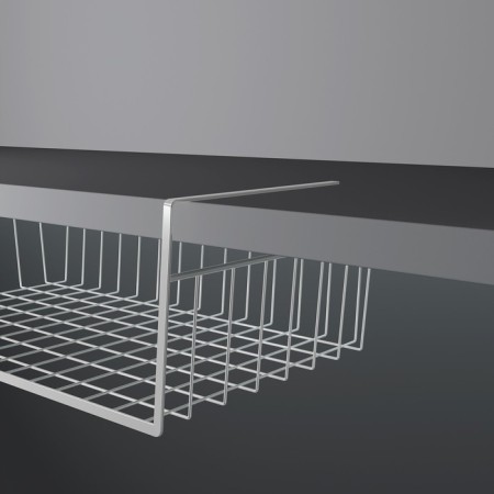 Mesh -mounted mesh -mounted basket on the shelf of the share, 35 × 23 × 12 cm, white color-5