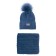 Knitted set for a boy: hat and snood, size 46, blue color