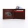Male purse without a fastener, department for bills, for maps, color light brown