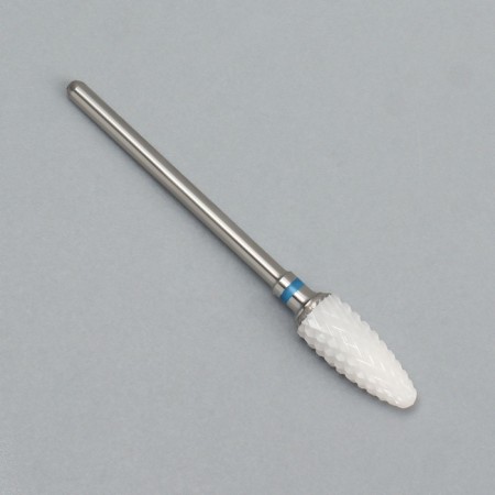 Ceramic milling cutter for “corn manicure”, average cut, 6 × 15 mm, in a plastic case, white color-3
