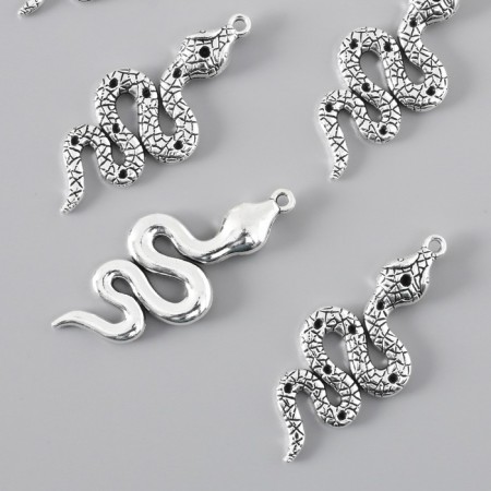 Decor for creativity Metal "Serpent" silver 5x2.1 cm-1