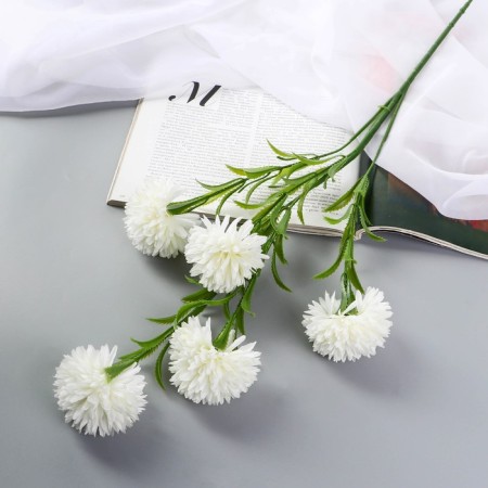 Artificial flowers "chrysanthemum pompom" d-6 cm 80 cm, white