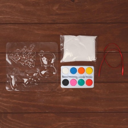 Set for creativity "New Year's toys from gypsum" (bell+Christmas tree+snowman)-1