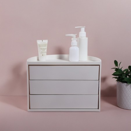 Organizer for storage, rotating, 3 sections, 27 × 15 cm, white color-3