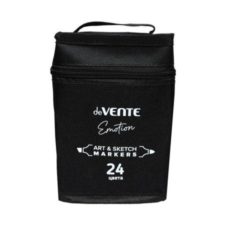 A set of art markers 24 colors, textile bag, Devente Emotion, Green Colors (2 Tips: Bully/Mowed) 5044101