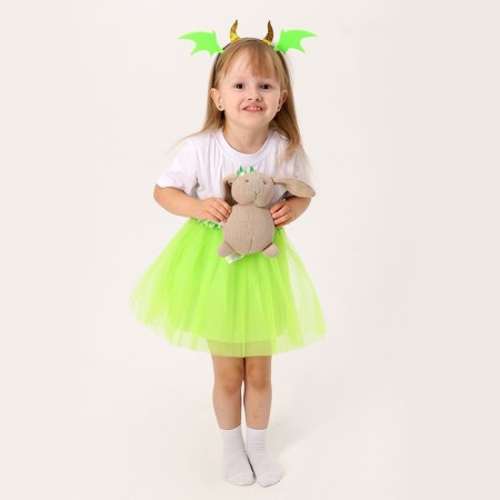 Carnival set "Dragon": T -shirt, skirt, rim, thermonacleka, height 110–116 cm-3