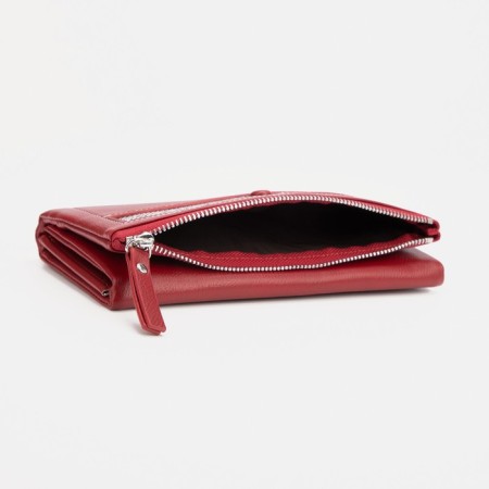 Women's wallet on magnets, red color-3