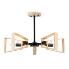 Светильник подвесной в стиле лофт Ambrella light, Loft, TR80495, 5хE14, цвет чёрный, светлое дерево