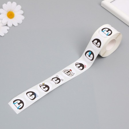 Stick Paper "Penguin" d = 2.5 cm 500 pcs in a roll 3x5x5 cm-3