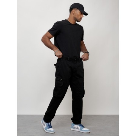 Cargo jeans men, size 54, black color-11