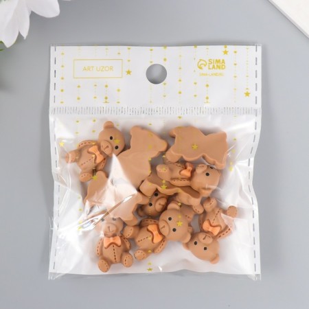 Decor for creativity plastic "Bear with a bow" 3x1 cm-4