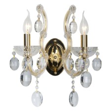Бра Crystal Lux, Hollywood 2011/402, E14, 2х40 Вт, 38х35 см, цвет золотой