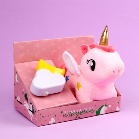 Children's nightlight with a soft toy "Unicorn", mix-9