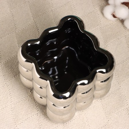 Kashpo - vase "Lumier" silver, 13x13cm-2