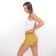 Women's casual shorts, mustard color, size 46