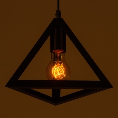 Lamp Bayerlux suspension "Triangle" 1x40W E27 black 16x16x116 cm-3