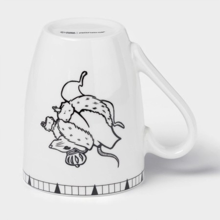 Mug New Year's Dula "FALIC TALE", 330 ml, for tea, porcelain, white-2