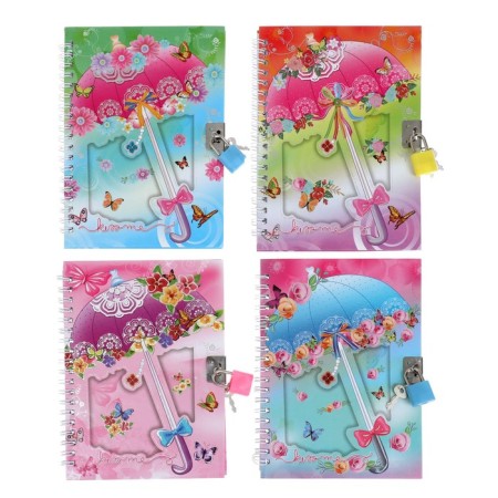 Notebook Gift Book on the lock, A6+, 50 sheets, line, "Umbrella", mix