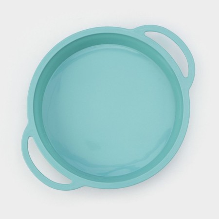 Silicone form for baking “Circle with handles”, 30.5 × 25 × 4.7 cm (inner diameter 24.7 cm), Biryuza color-2