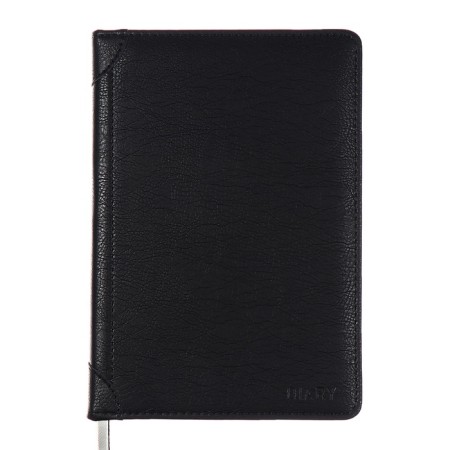 Diary Leduced A5 136 sheets, DEVENTE. Seattle, a solid cover of leatherette with foam rubber, thermo embossing, perforation, lies, cream block 70 g/m2, black