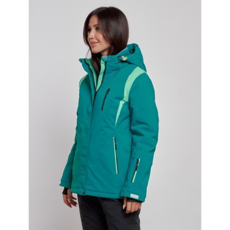 Ski jacket female winter, size 42, dark green color-2