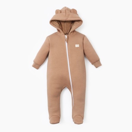 Combineson with a hood of crumbs, I am Basic Line, height 62-68 cm, brown