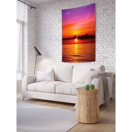 Decorative panel with photo printing "Sun says goodbye", vertical, size 150x200 cm