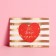 Correlate Correlation Correlic "with all hearts" white-gold stripes, 8 x 6 cm