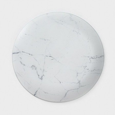 Set of table share “marble”, 7 objects: plate d = 30 cm - 1 pc, d = 21.5 cm - 6 pcs, white color-5
