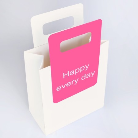 Gift package with a cut -off pen 18 x 23 x 9 cm, white-1