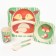 A set of children's dishes "Fox", from bamboo, 5 items: plate, bowl, glass, cutlery