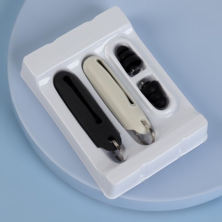 Berushi in a silicone case, a set of 3 pairs, with a key fob, color mix-11