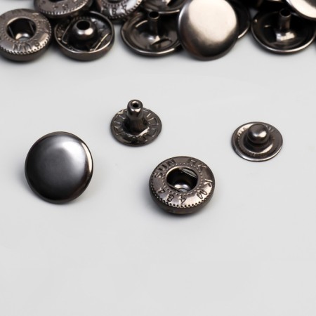 Installation button, alpha (S-shaped), iron, d = 15 mm, black nickel color-1