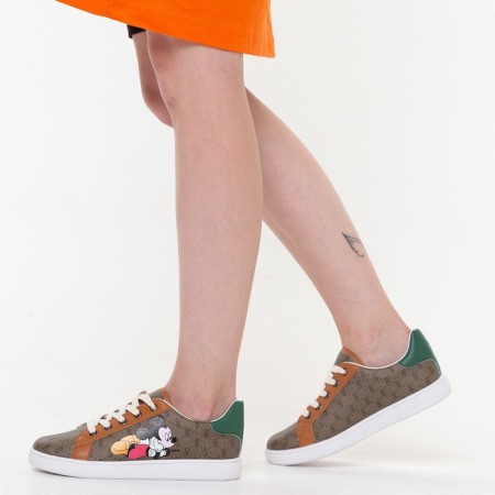 Children's sneakers, dark beige mix, size 35-2