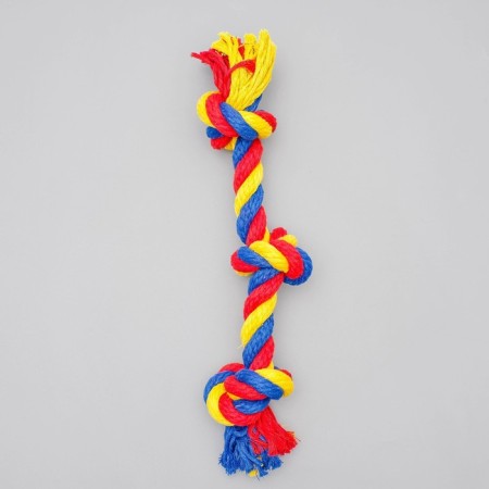 Cable toy "Rope", F16, 3 knots, 33 cm, mix of flowers-3