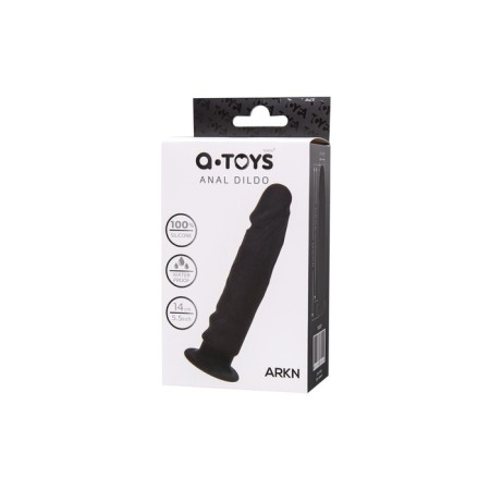 Anal phallimitator A-Toys Arkn, silicone, black color, 14 cm-5