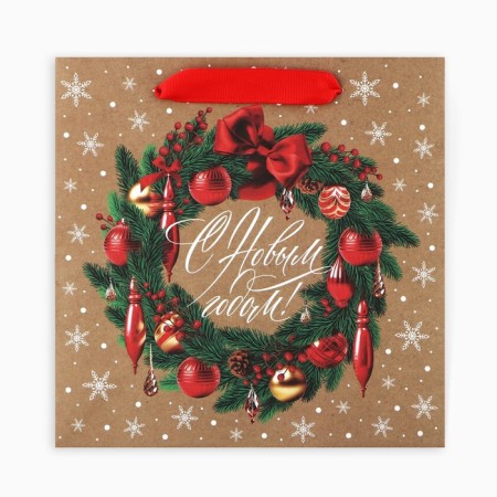 Craft square “New Year's Wreath”, 22 x 22 x 11 cm, New Year-6