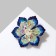 Brooch "Flower" Fairytale, the color of the rainbow blue in silver
