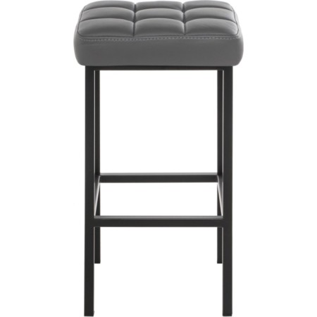 Har lobe metal stool/eco-leather, black/dark gray 35x35x65 cm-5