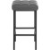 Har lobe metal stool/eco-leather, black/dark gray 35x35x65 cm