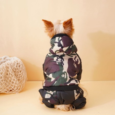 Combineson for dogs "camouflage" on a fur lining, size S (DS 25, Osh 25, OG 35 cm)-9